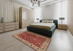 Machine Washable Traditional Tomato Red Rug in a Bedroom, wshtr3978