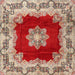 Square Traditional Brown Medallion Rug, tr3979