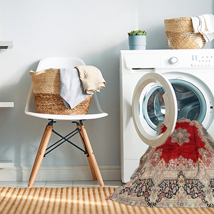 Machine Washable Traditional Brown Rug in a Washing Machine, wshtr3979