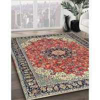 Traditional Light French Beige Brown Medallion Rug, tr397