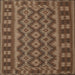 Square Traditional Sangria Brown Southwestern Rug, tr3982