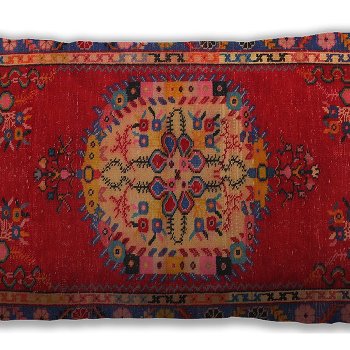 Traditional Classic Rectangular Cherry Red Lumbar Throw Pillow, 13 inch by 19 inch, lbtr3985