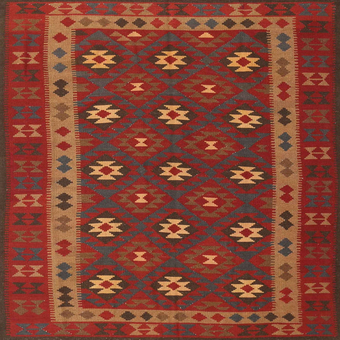 Square Traditional Red Southwestern Rug, tr3986