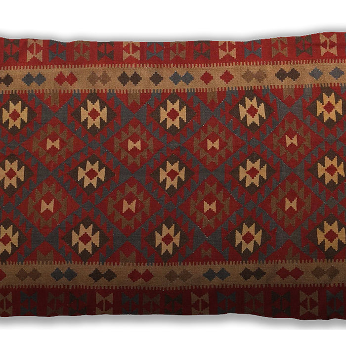 Traditional Classic Rectangular Red Lumbar Throw Pillow, 13 inch by 19 inch, lbtr3986