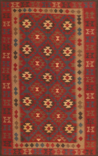 Machine Washable Traditional Red Rug, wshtr3986