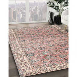 Traditional Dark Gold Brown Persian Rug in Family Room, tr3987