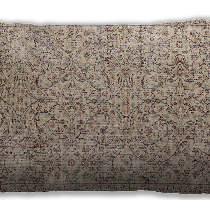 Traditional Classic Rectangular Dark Almond Brown Lumbar Throw Pillow, 13 inch by 19 inch, lbtr3988
