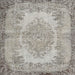 Round Machine Washable Traditional Pale Silver Gray Rug, wshtr3989