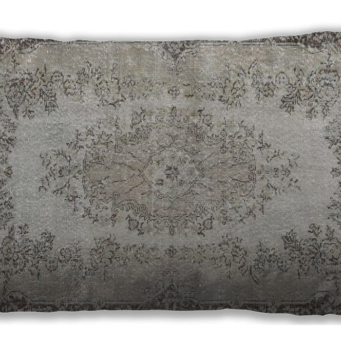 Traditional Classic Rectangular Pale Silver Gray Lumbar Throw Pillow, 13 inch by 19 inch, lbtr3989