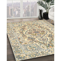 Traditional Dark Almond Brown Medallion Rug, tr398