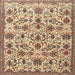 Round Machine Washable Traditional Sienna Brown Rug, wshtr3991