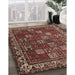 Traditional Orange Salmon Pink Persian Rug in Family Room, tr3993