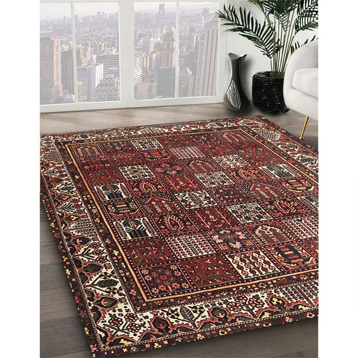 Machine Washable Traditional Orange Salmon Pink Rug in a Family Room, wshtr3993