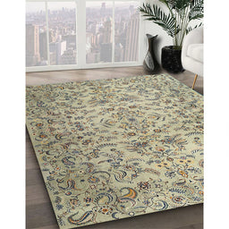 Machine Washable Traditional Khaki Green Rug in a Family Room, wshtr3995