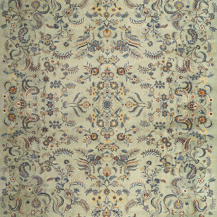 Machine Washable Traditional Khaki Green Rug, wshtr3995
