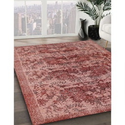 Machine Washable Traditional Salmon Pink Rug in a Family Room, wshtr3996