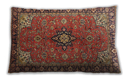 Traditional Classic Rectangular Tomato Red Lumbar Throw Pillow, 13 inch by 19 inch, lbtr3998