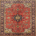 Square Traditional Red Medallion Rug, tr3998