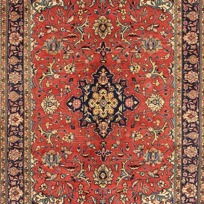 Machine Washable Traditional Tomato Red Rug, wshtr3998