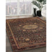 Traditional Red Medallion Rug in Family Room, tr39