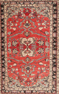 Machine Washable Traditional Tomato Red Rug, wshtr4001