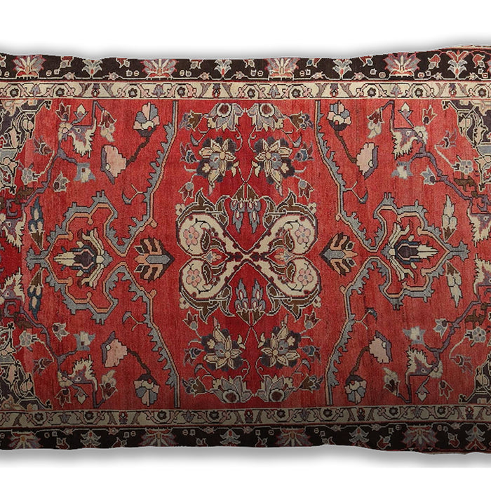 Traditional Classic Rectangular Tomato Red Lumbar Throw Pillow, 13 inch by 19 inch, lbtr4001