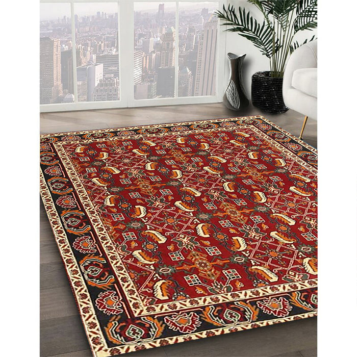 Traditional Red Persian Rug in Family Room, tr4003