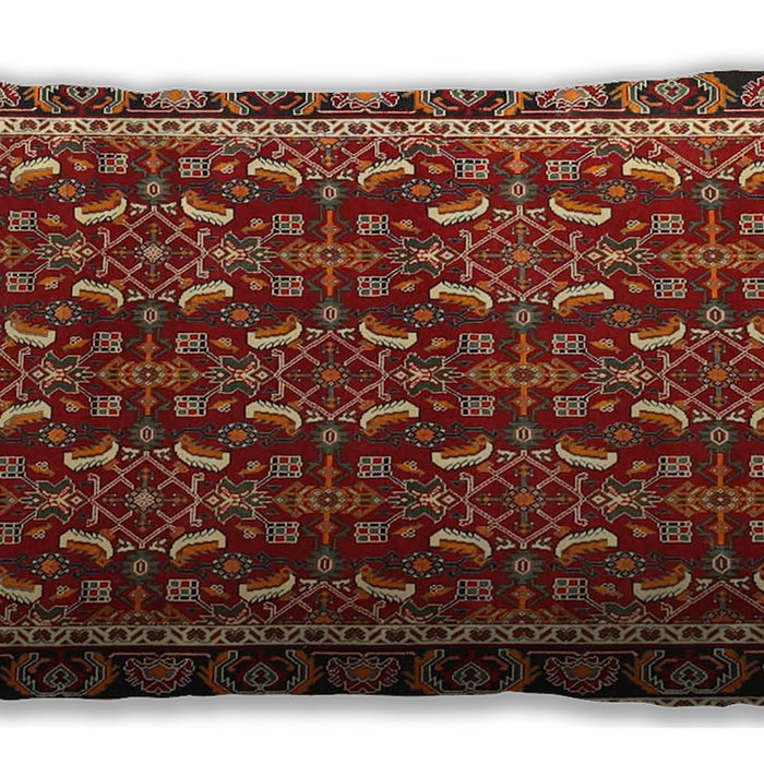 Traditional Classic Rectangular Tomato Red Lumbar Throw Pillow, 13 inch by 19 inch, lbtr4003