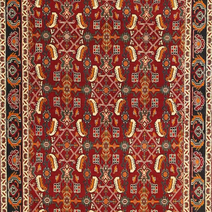 Machine Washable Traditional Tomato Red Rug, wshtr4003