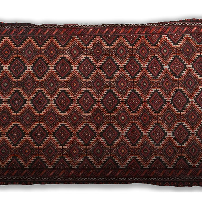 Traditional Classic Rectangular Saffron Red Lumbar Throw Pillow, 13 inch by 19 inch, lbtr4004