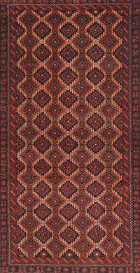 Machine Washable Traditional Saffron Red Rug, wshtr4004