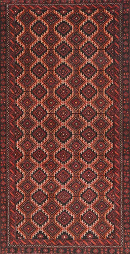 Machine Washable Traditional Saffron Red Rug, wshtr4004