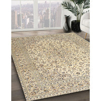 Traditional Dark Almond Brown Medallion Rug, tr4005