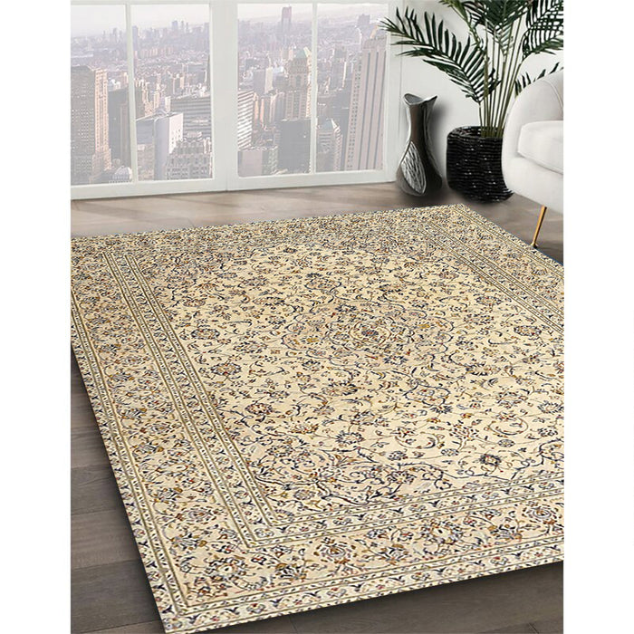Machine Washable Traditional Dark Almond Brown Rug in a Family Room, wshtr4005