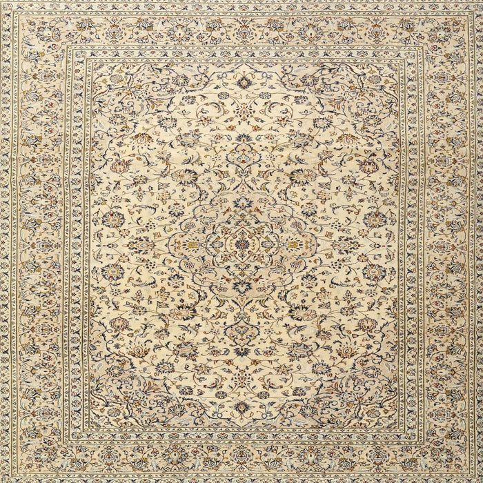 Square Traditional Dark Almond Brown Medallion Rug, tr4005