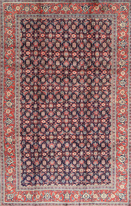 Machine Washable Traditional Vermilion Red Rug, wshtr4006