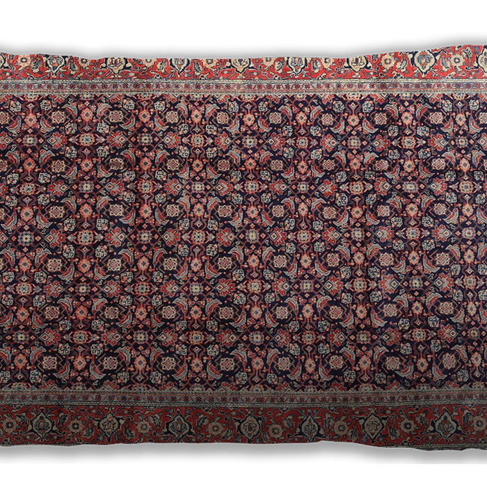 Traditional Classic Rectangular Vermilion Red Lumbar Throw Pillow, 13 inch by 19 inch, lbtr4006