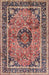 Machine Washable Traditional Brown Red Rug, wshtr4008