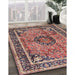 Traditional Brown Red Medallion Rug in Family Room, tr4008