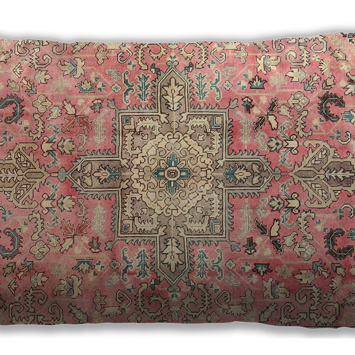Traditional Classic Rectangular Rust Pink Lumbar Throw Pillow, 13 inch by 19 inch, lbtr4009