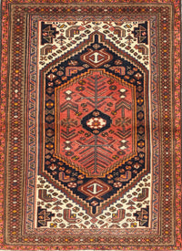 Machine Washable Traditional Saffron Red Rug, wshtr400