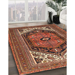 Machine Washable Traditional Saffron Red Rug in a Family Room, wshtr400