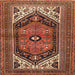 Square Traditional Saffron Red Persian Rug, tr400