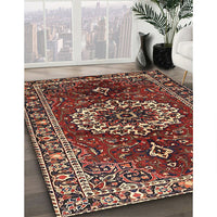 Traditional Saffron Red Medallion Rug, tr4010