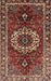 Traditional Saffron Red Medallion Rug, tr4010