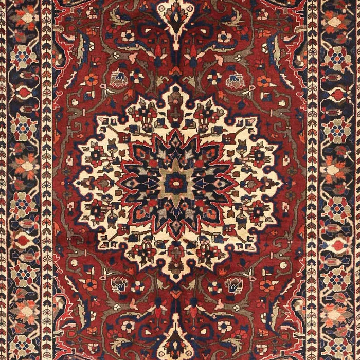 Traditional Saffron Red Medallion Rug, tr4010
