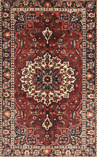 Machine Washable Traditional Saffron Red Rug, wshtr4010