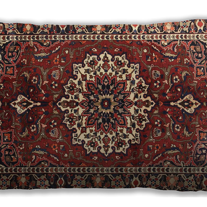 Traditional Classic Rectangular Saffron Red Lumbar Throw Pillow, 13 inch by 19 inch, lbtr4010