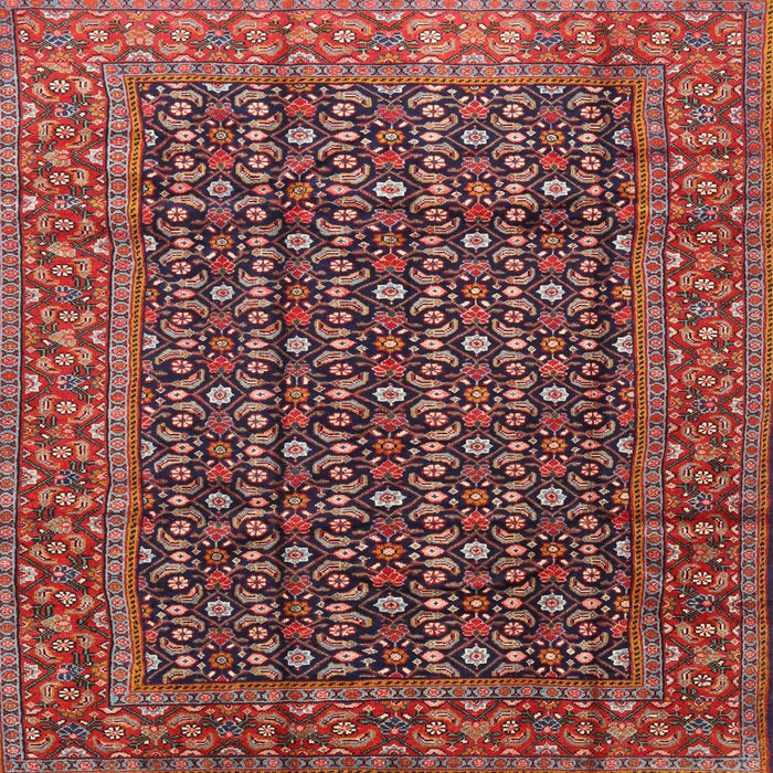 Square Traditional Orange Salmon Pink Persian Rug, tr4011