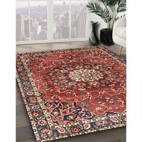 Traditional Orange Salmon Pink Medallion Rug, tr4012